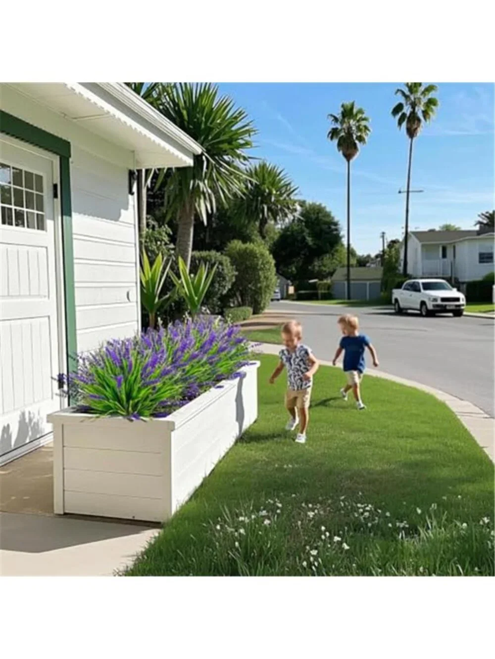 Artificial Lavender Flowers Outdoor UV Resistant Faux Plants 24 Bundles Decor
